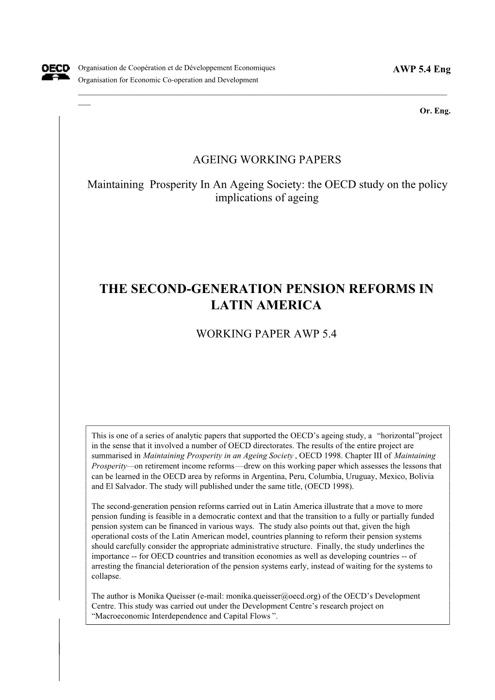 The Second-Generation Pension Reforms in Latin America