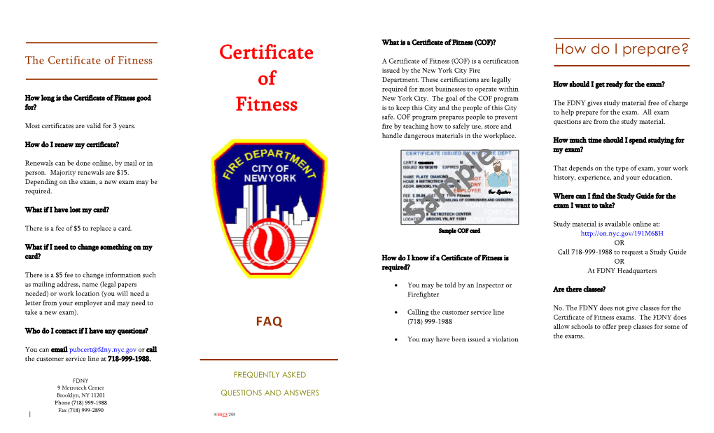 FDNY Certificate of Fitness