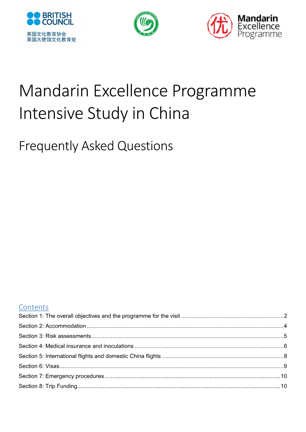 Intensive Study in China