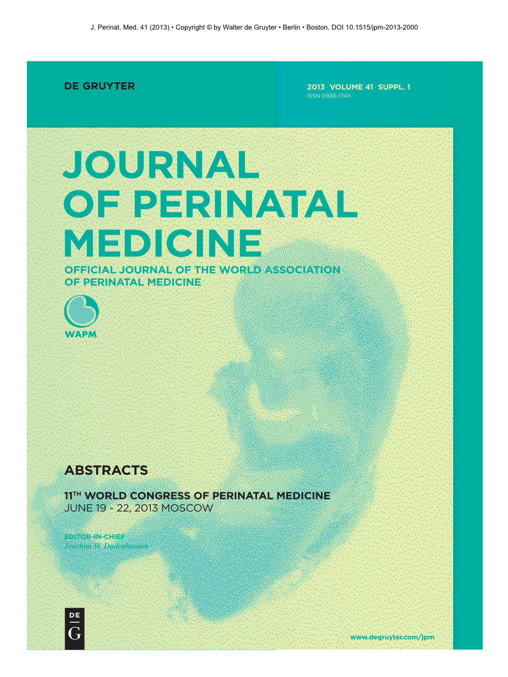 Journal of Perinatal Medicine Official Journal of the World Association of Perinatal Medicine