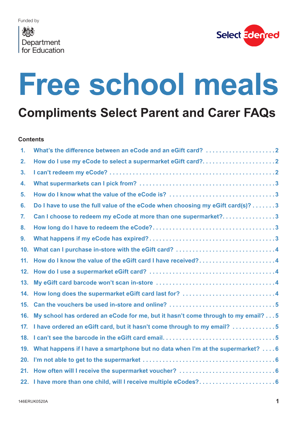 Free School Meals Compliments Select Parent and Carer Faqs