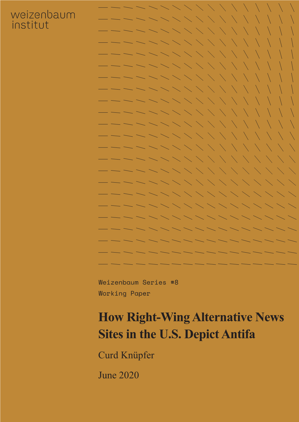 How Right-Wing Alternative News Sites in the U.S. Depict Antifa Curd Knüpfer June 2020 Weizenbaum Series