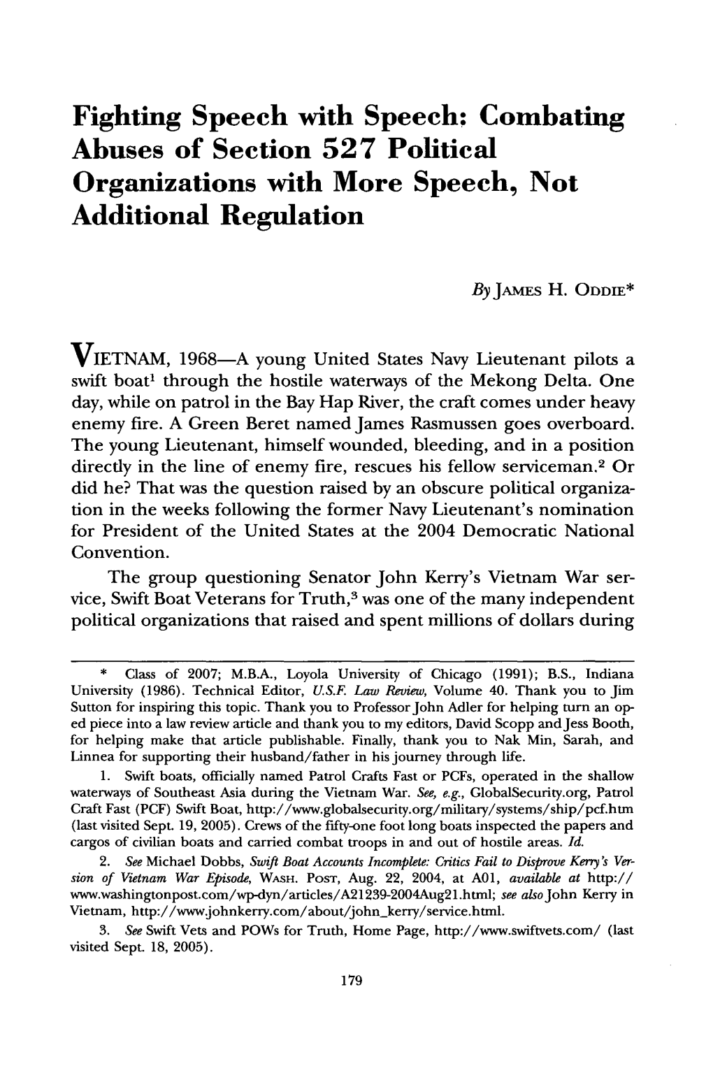 Combating Abuses of Section 527 Political Organizations with More Speech, Not Additional Regulation