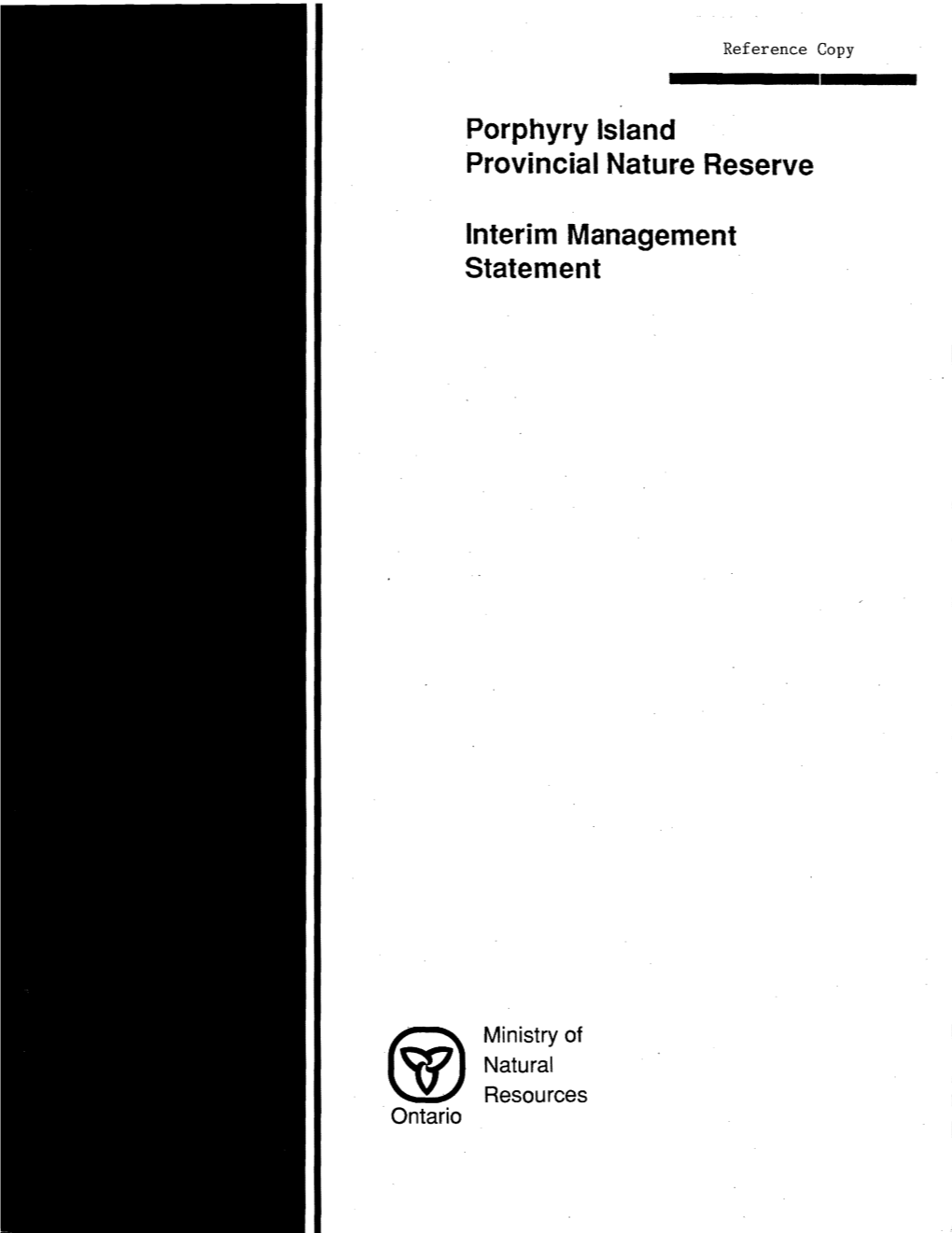 Porphyry Island Provincial Nature Reserve Interim Management Statement