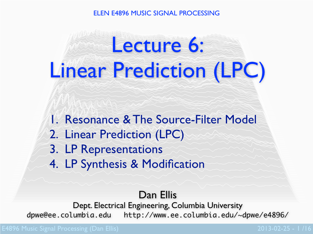 Linear Prediction (LPC)