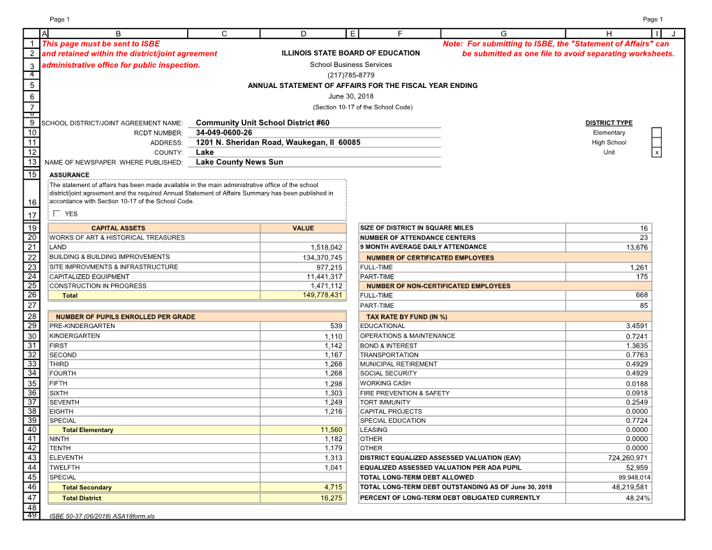 Asa18form.Xls Page 2 Page 2