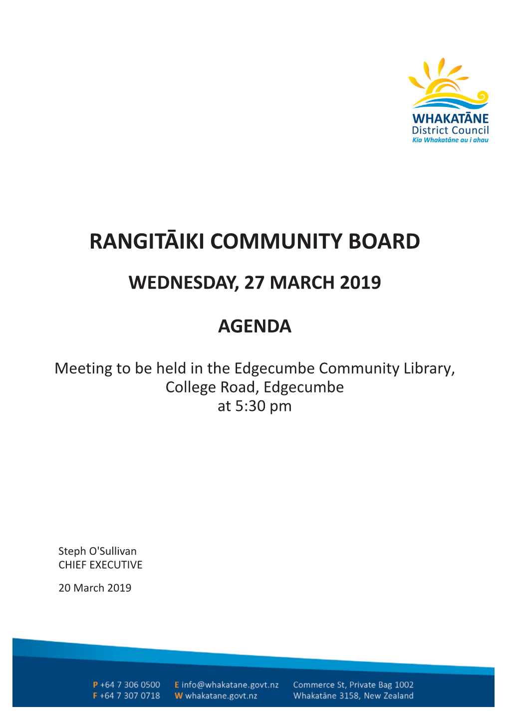 Rangitaiki Community Board 27 March 2019