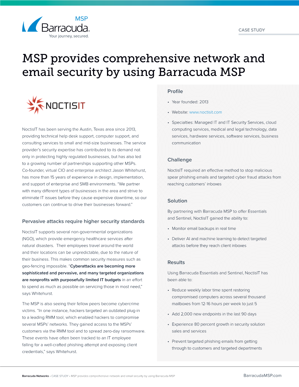 MSP Provides Comprehensive Network and Email Security by Using Barracuda MSP