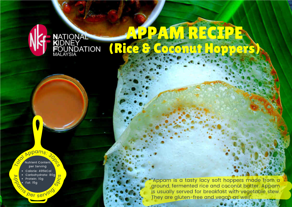 APPAM RECIPE (Rice & Coconut Hoppers)