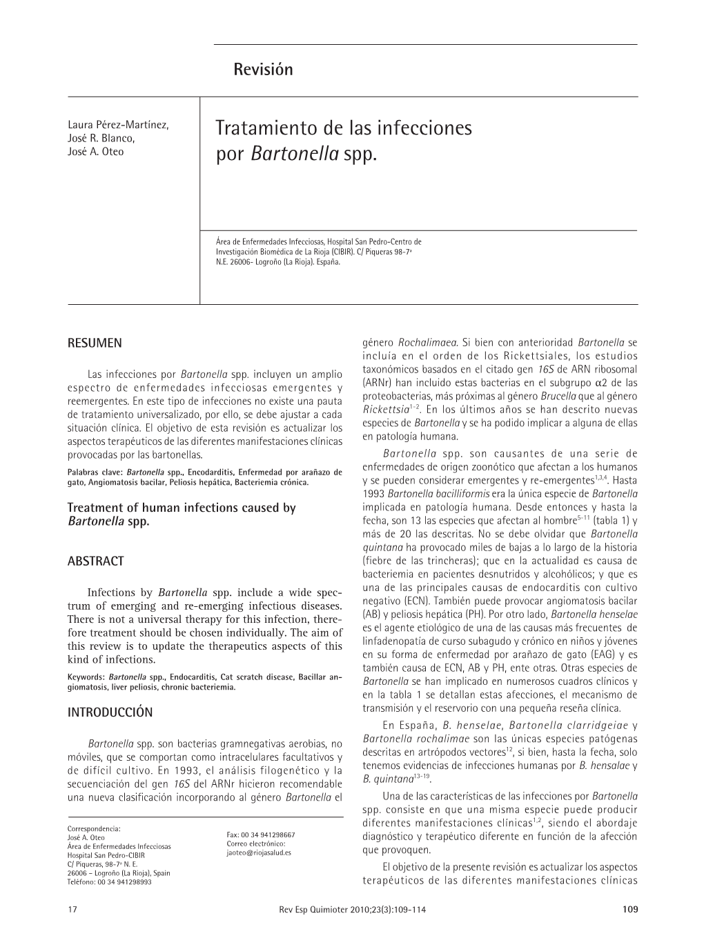 Bartonella Spp