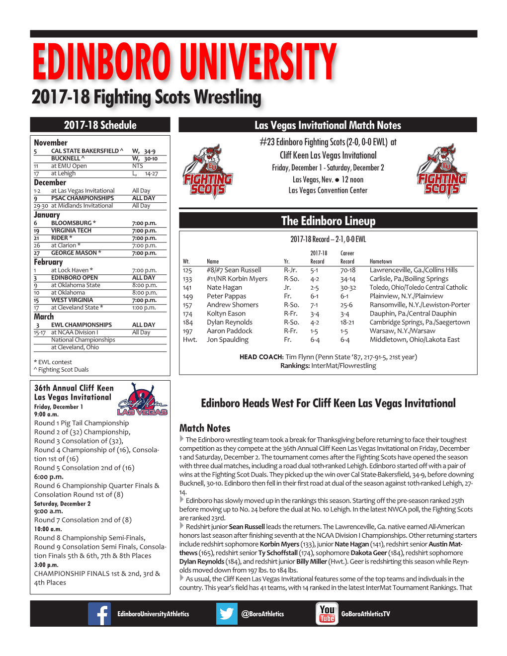 2017-18 Fighting Scots Wrestling