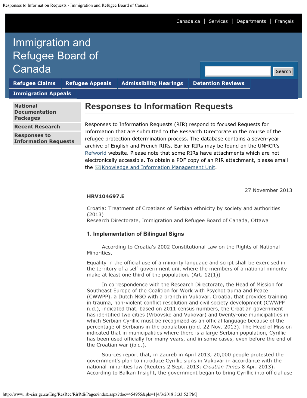 Immigration and Refugee Board of Canada