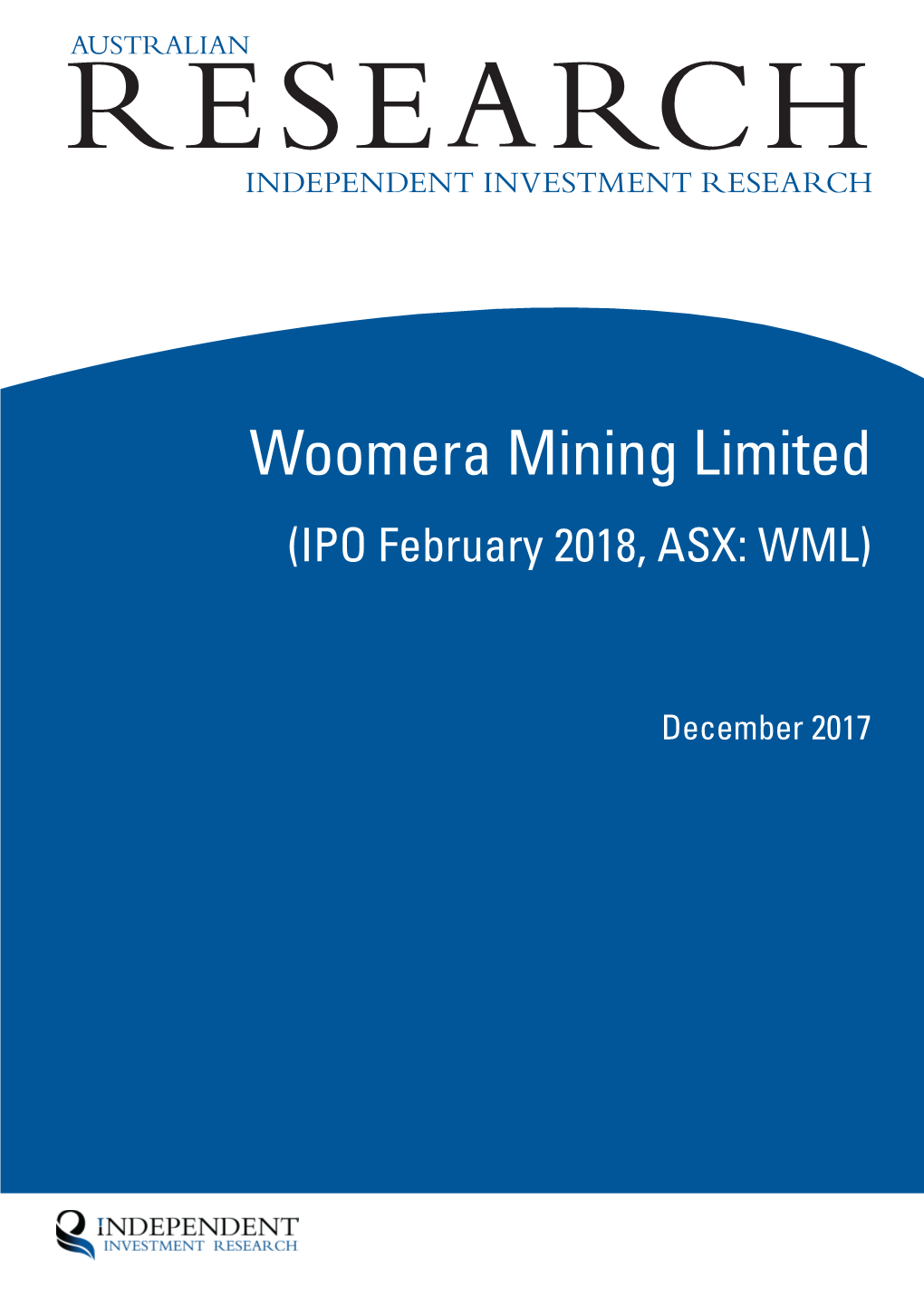 Woomera Mining Limited (IPO February 2018, ASX: WML)