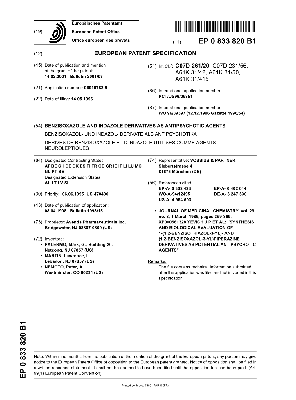 Benzisoxazole and Indazole Derivatives As