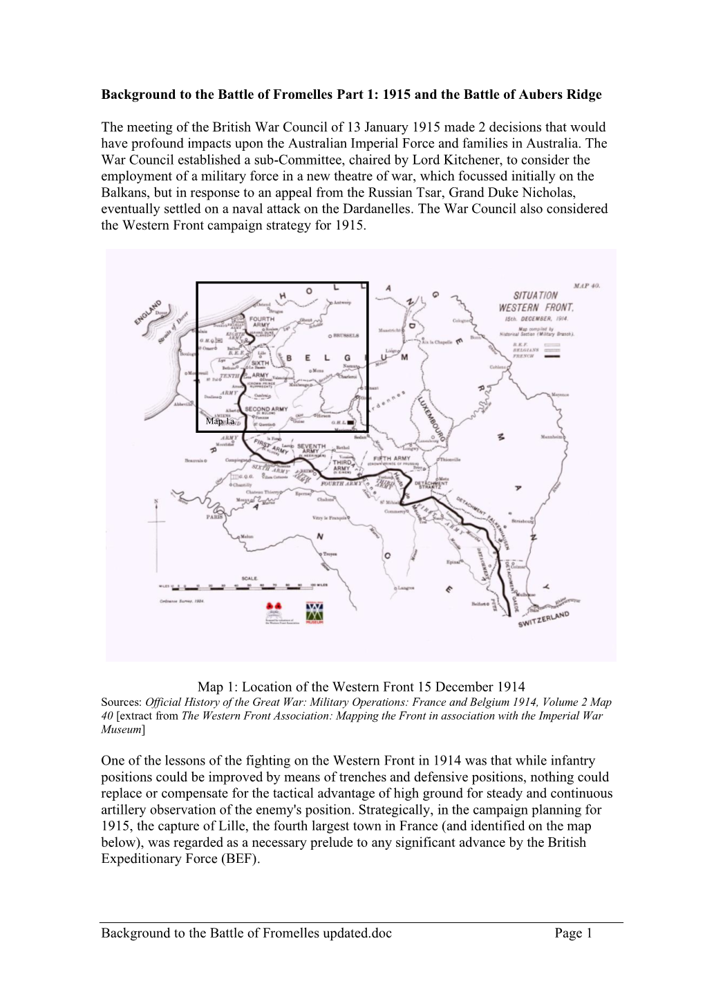 Background to the Battle of Fromelles Part 1: 1915 and the Battle of Aubers Ridge