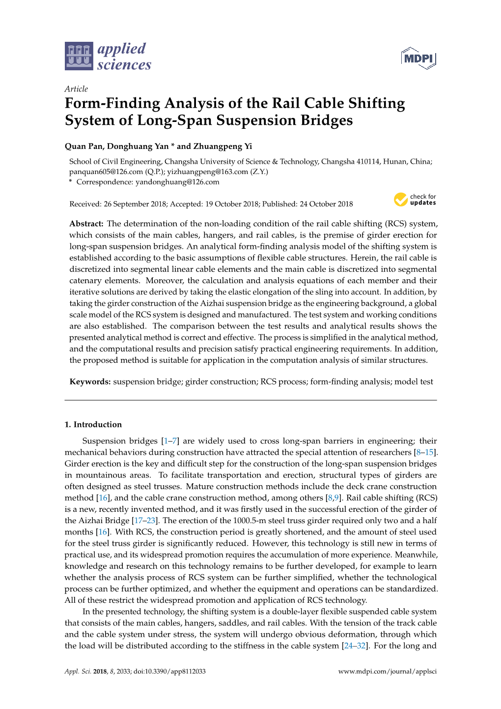 Form-Finding Analysis of the Rail Cable Shifting System of Long-Span Suspension Bridges