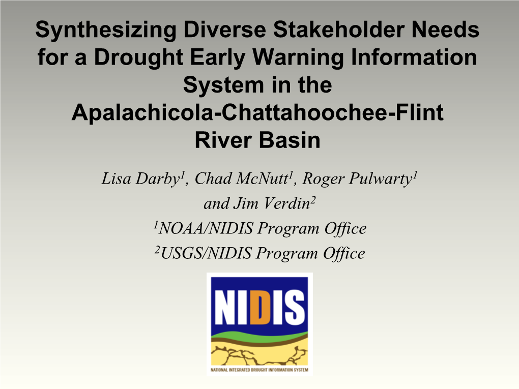 Synthesizing Diverse Stakeholder Needs for a Drought Early Warning