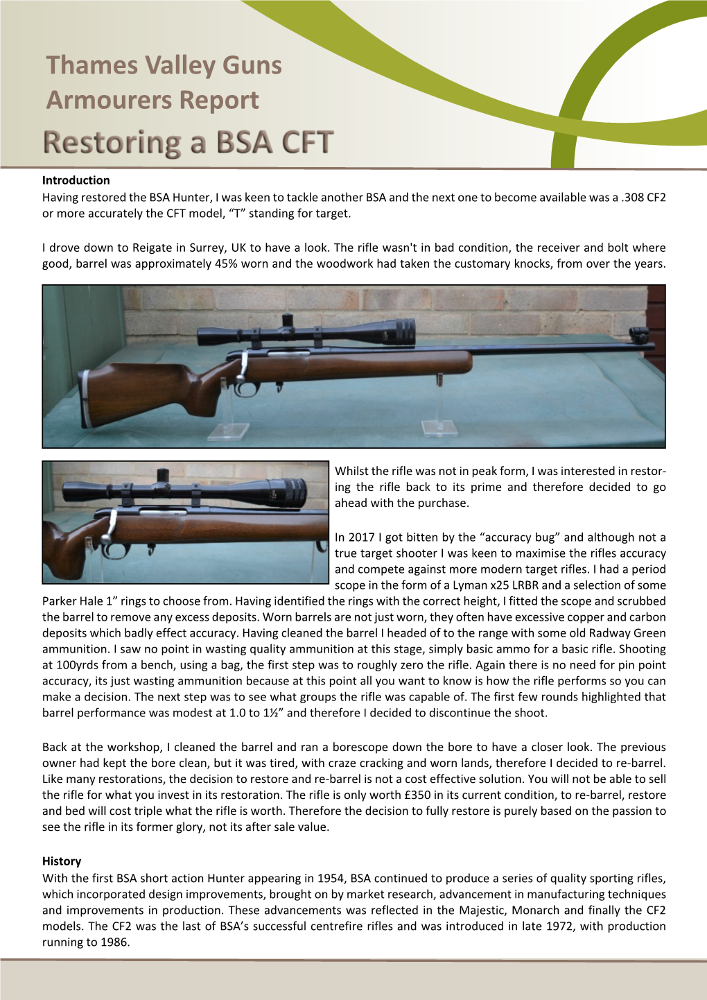 BSA Hunter, I Was Keen to Tackle Another BSA and the Next One to Become Available Was a .308 CF2 Or More Accurately the CFT Model, “T” Standing for Target