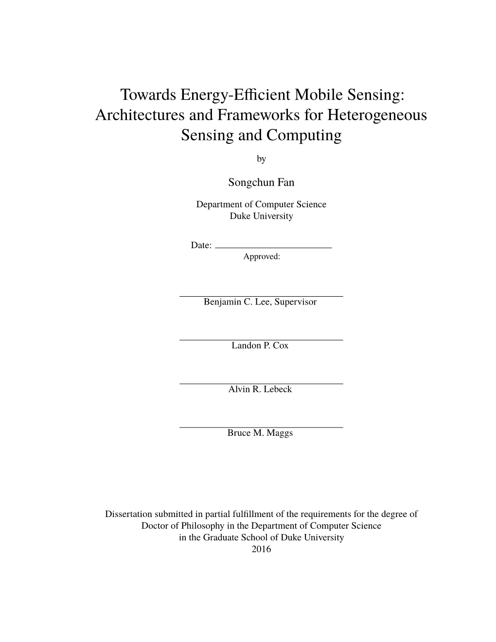 Towards Energy-Efficient Mobile Sensing