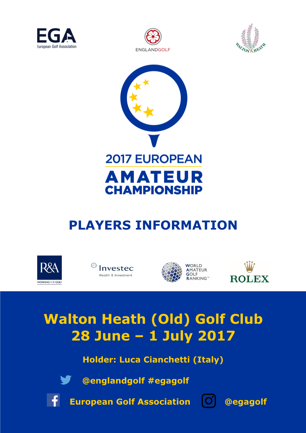 Walton Heath (Old) Golf Club 28 June – 1 July 2017