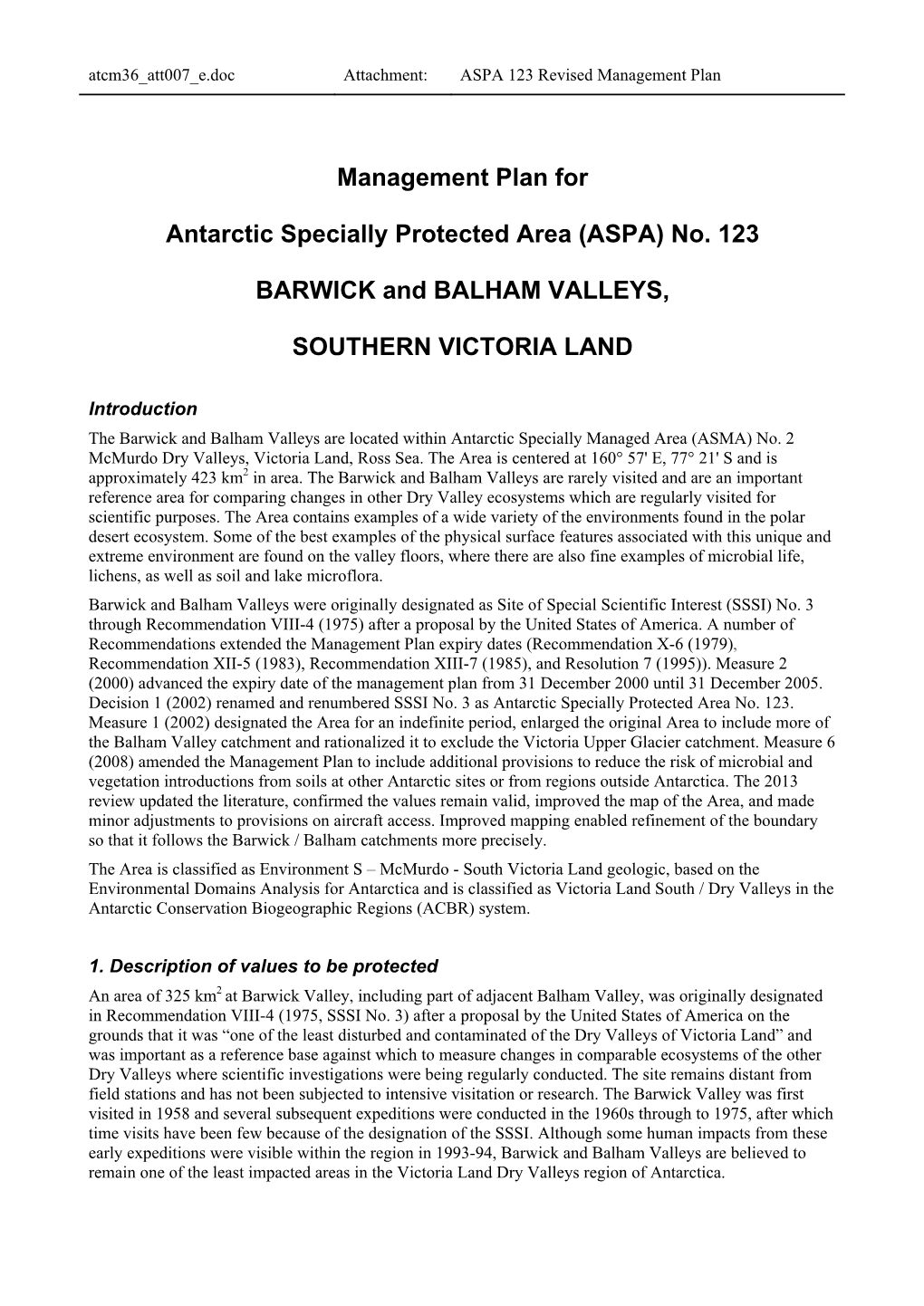 (ASPA) No. 123 BARWICK and BALHAM VALLEYS, SOUTHERN