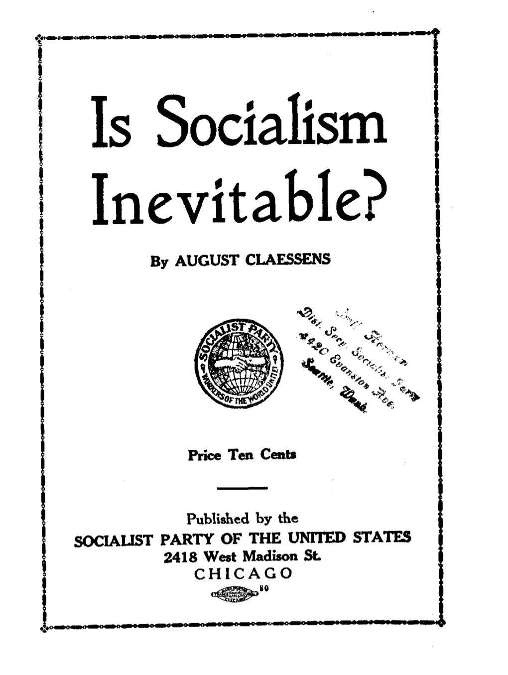 Is Socialism Inevitable?