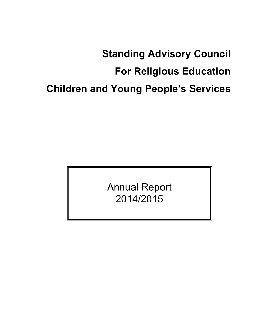 Standing Advisory Council for Religious Education Children And