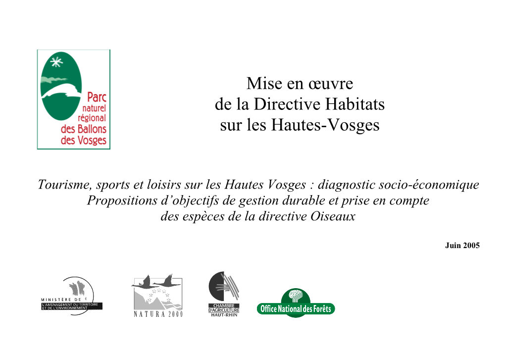 Mise En Œuvre De La Directive Habitats Sur Les Hautes-Vosges