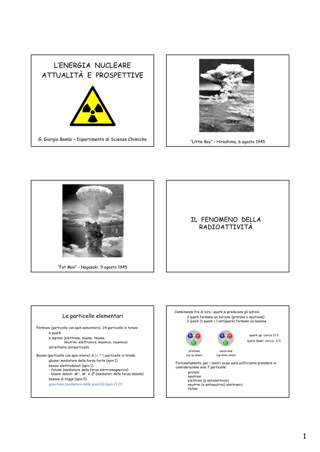 1 L'energia Nucleare Attualità E Prospettive