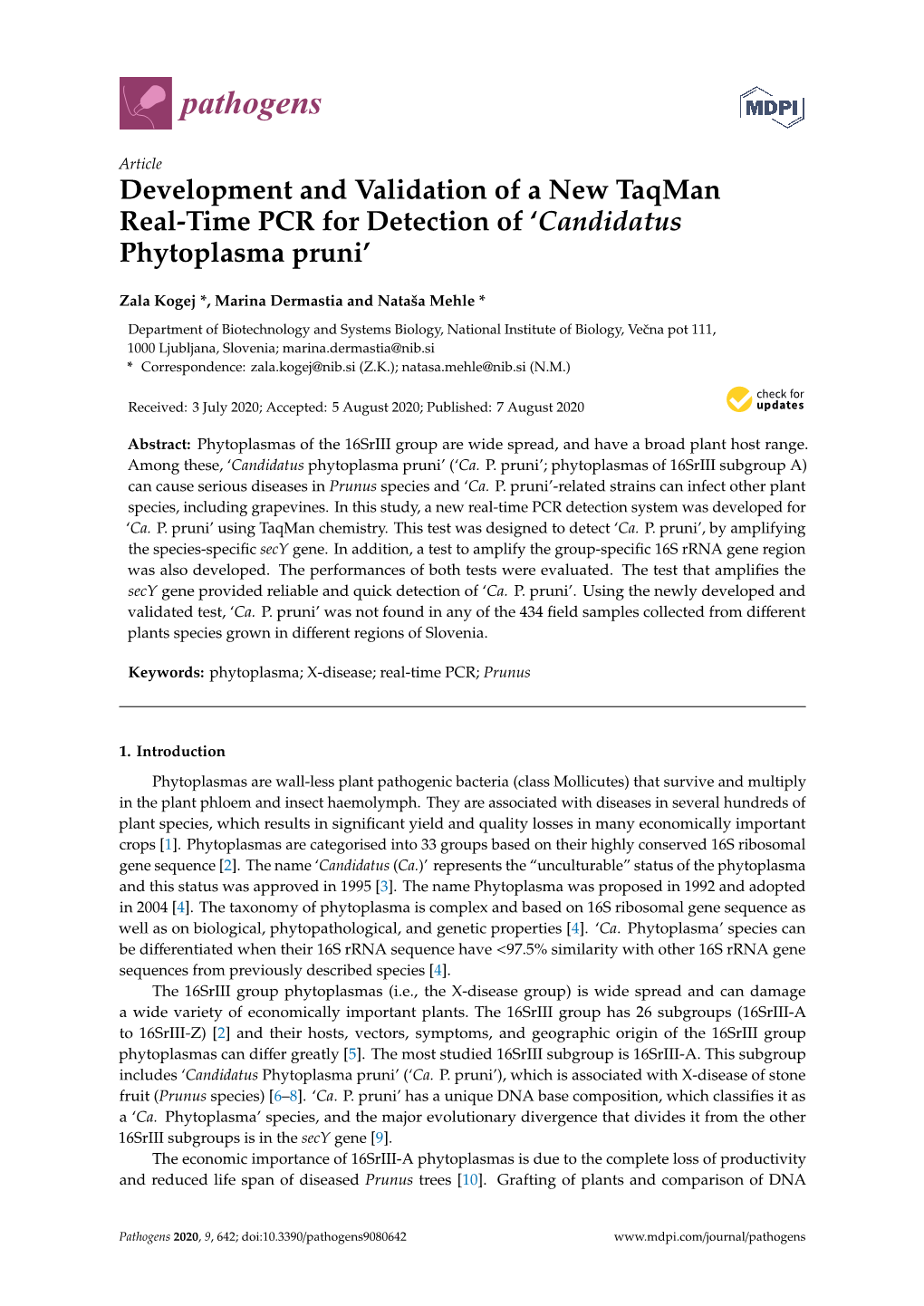 Candidatus Phytoplasma Pruni’