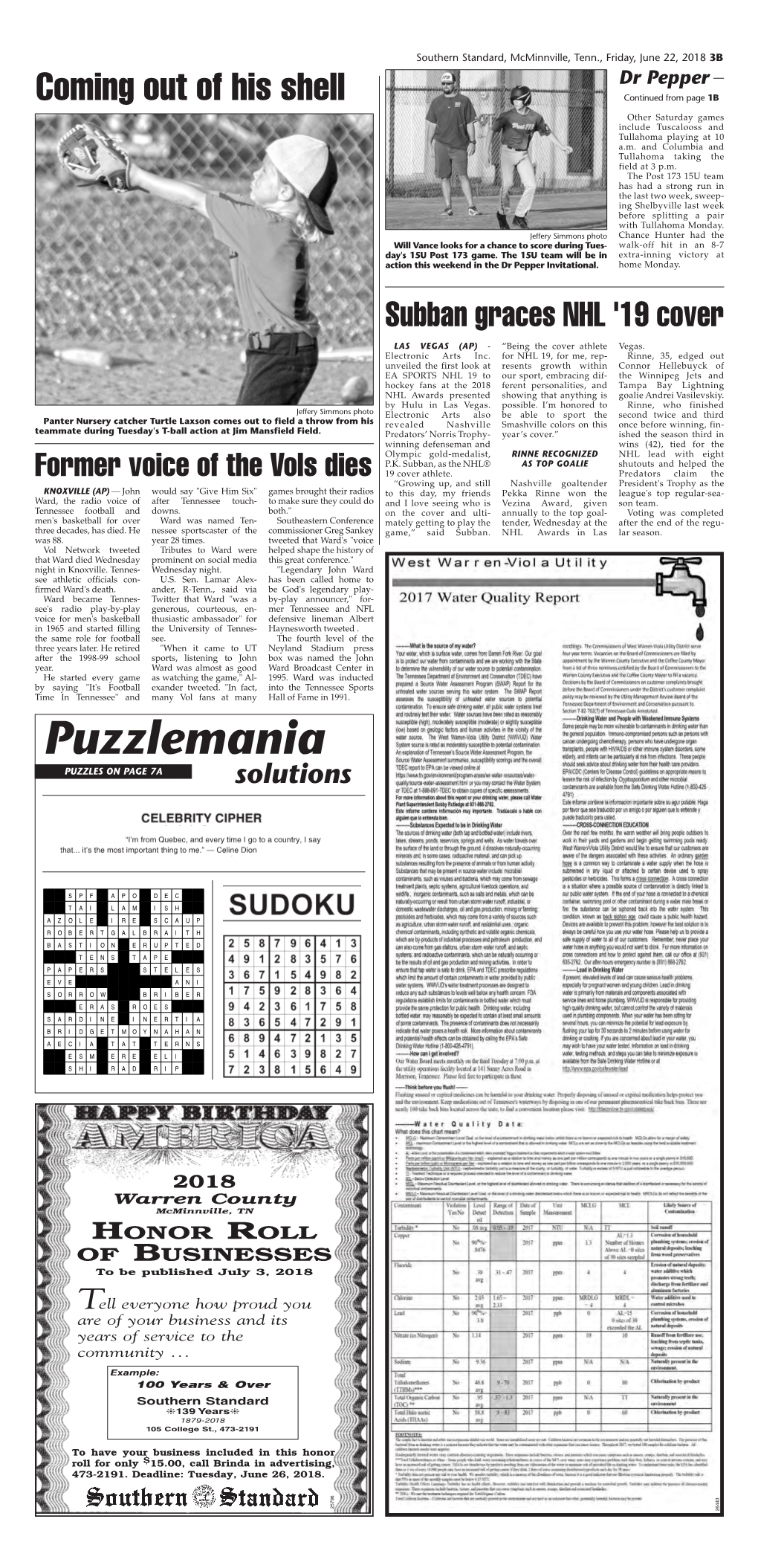 Puzzlemania PUZZLES on PAGE 7A Solutions