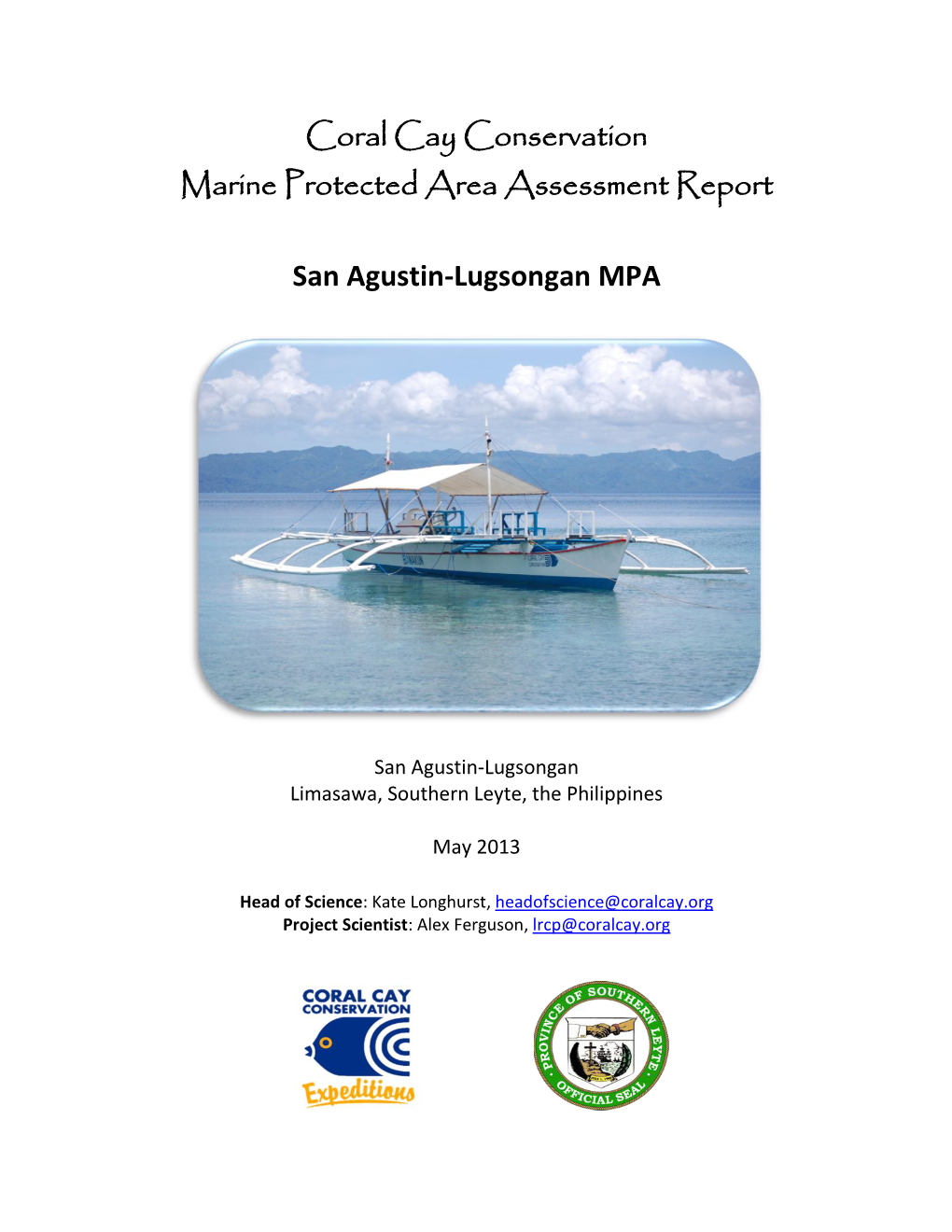 Coral Cay Conservation Marine Protected Area Assessment Report