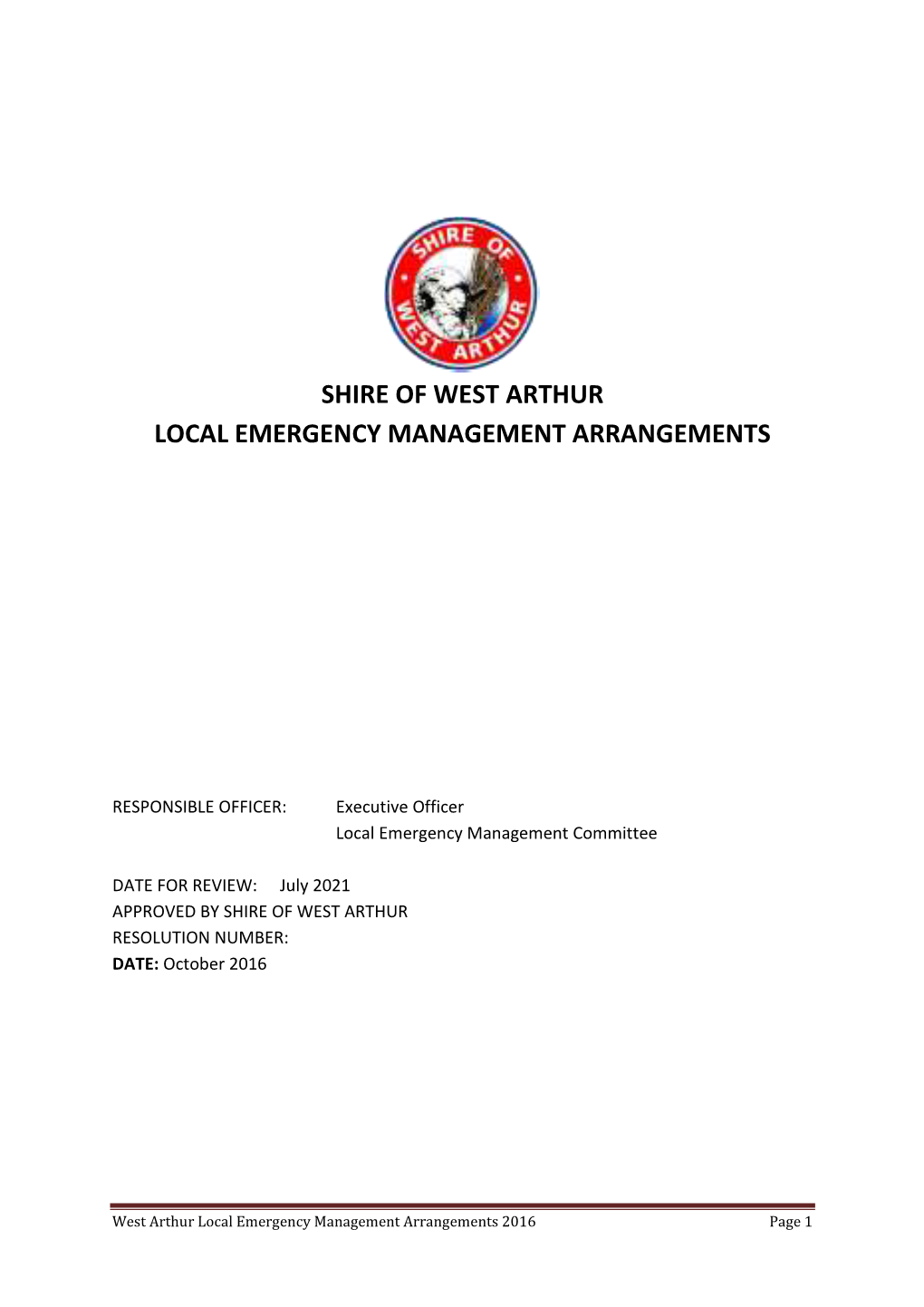 Local Emergency Management Arrangements