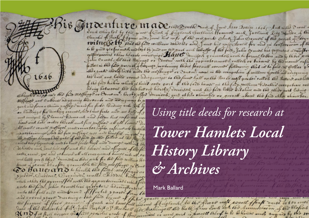 Tower Hamlets Local History Library & Archives