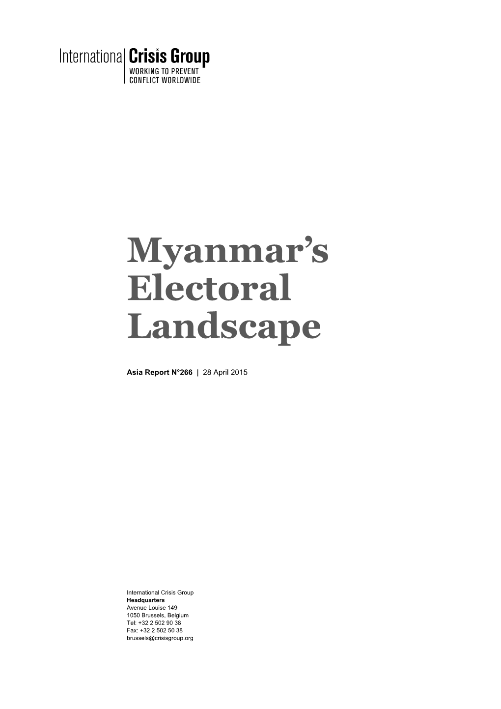 Myanmar's Electoral Landscape