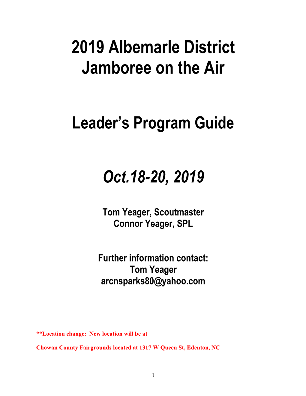 Camporee Leaders Guide