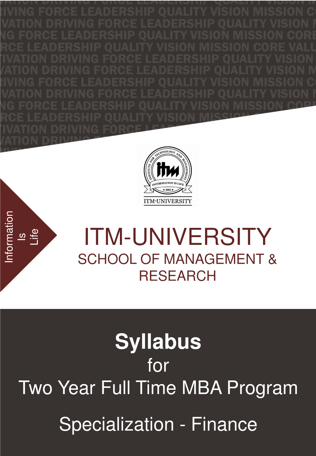 Syllabus for Two Year Full Time MBA Program