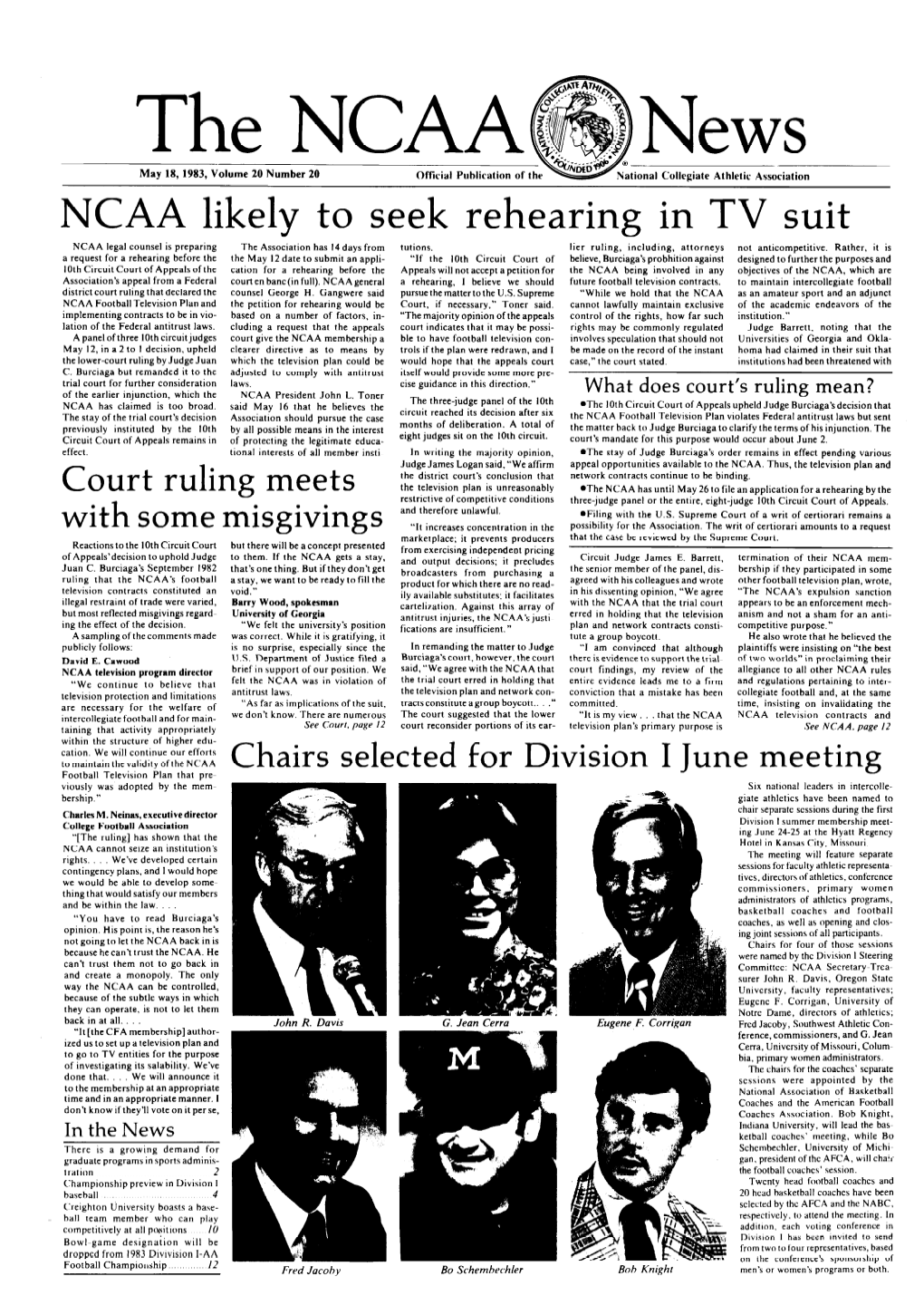 THE NCAA NEWS/May 18.1983 3 Elsewhere Demand for Graduate Programs in Education in Sports Administration Grows by .Jeffrey S