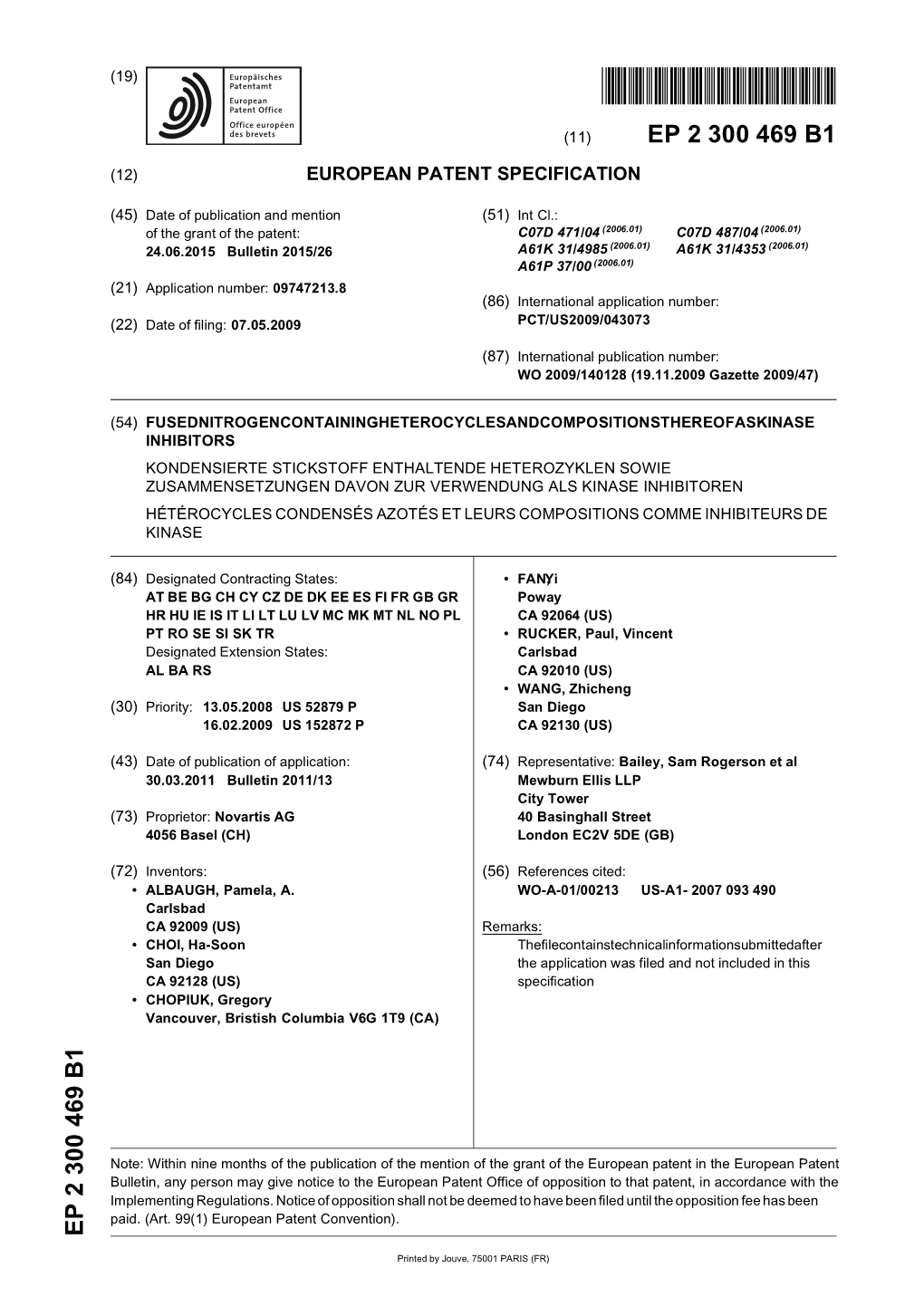 Fused Nitrogen Containing Heterocycles And