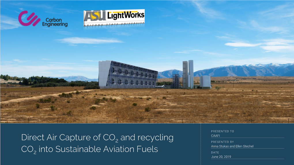 Direct Air Capture and Sustainable Aviation Fuels