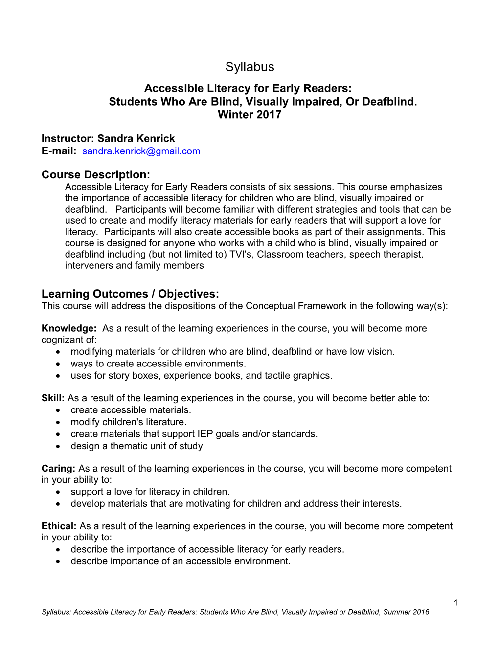 Ext Campus: Education Syllabus Template