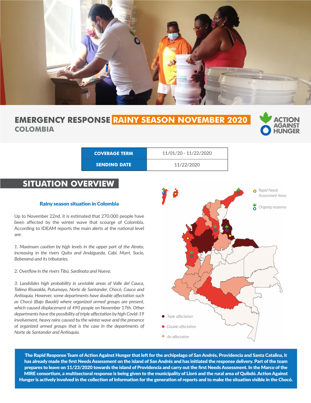 Emergency Response Rainy Season November 2020 Colombia