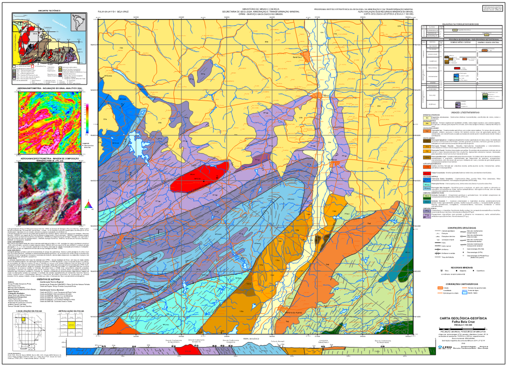 CARTA GEOLÓGICA-GEOFÍSICA Folha Bela Cruz