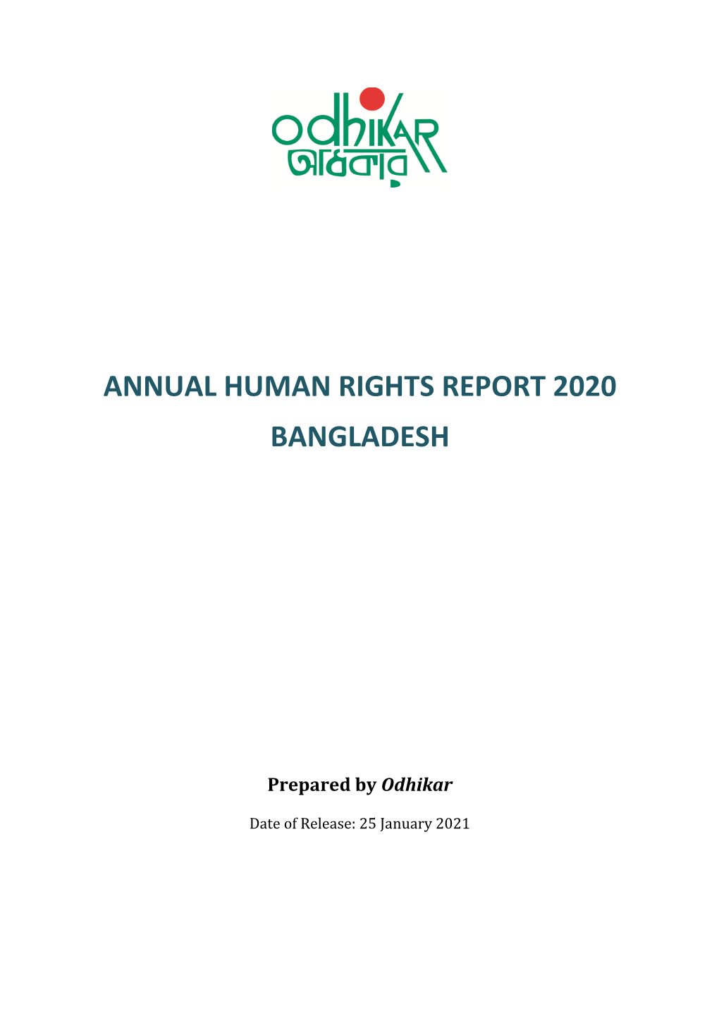 Annual Human Rights Report 2020 Bangladesh