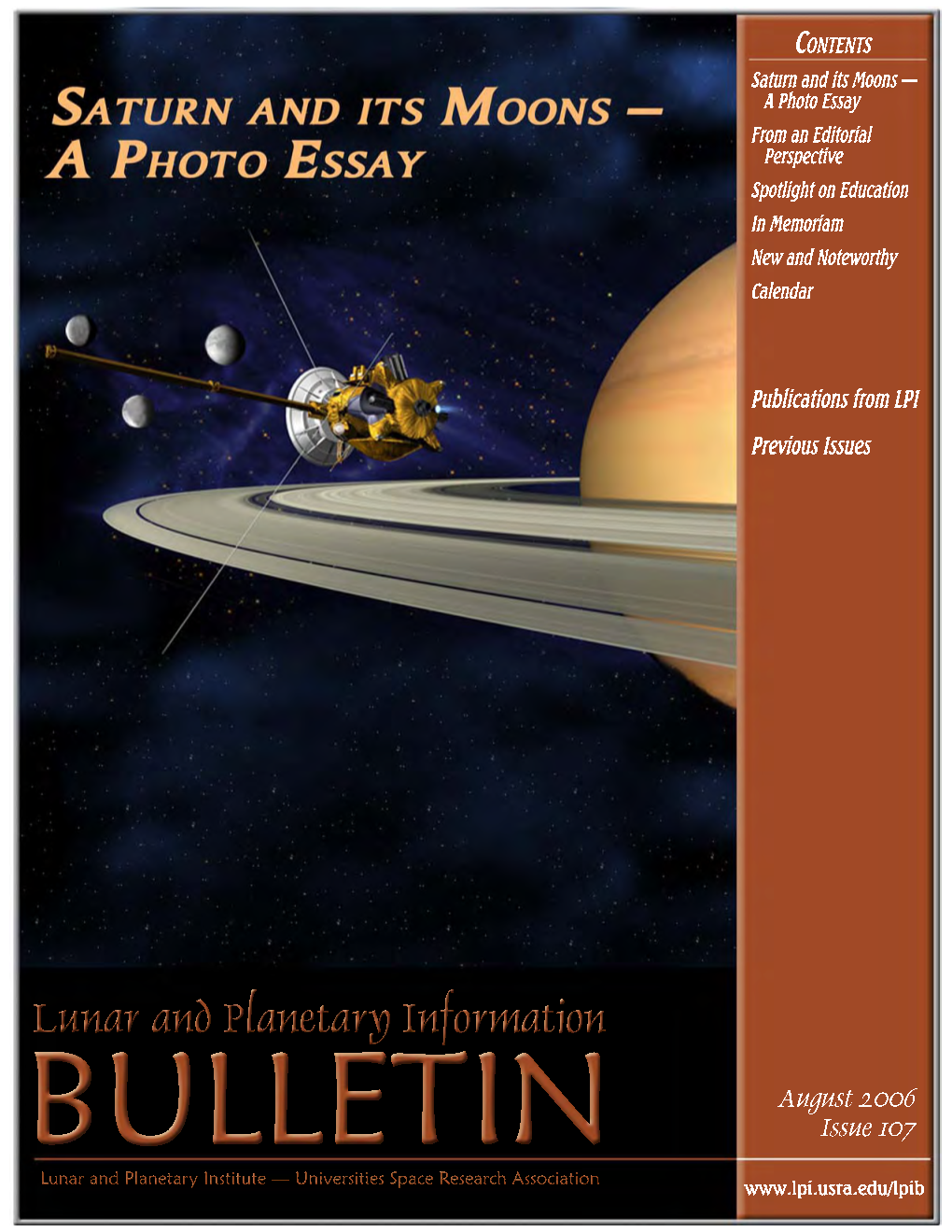 Lunar and Planetary Information Bulletin, Issue