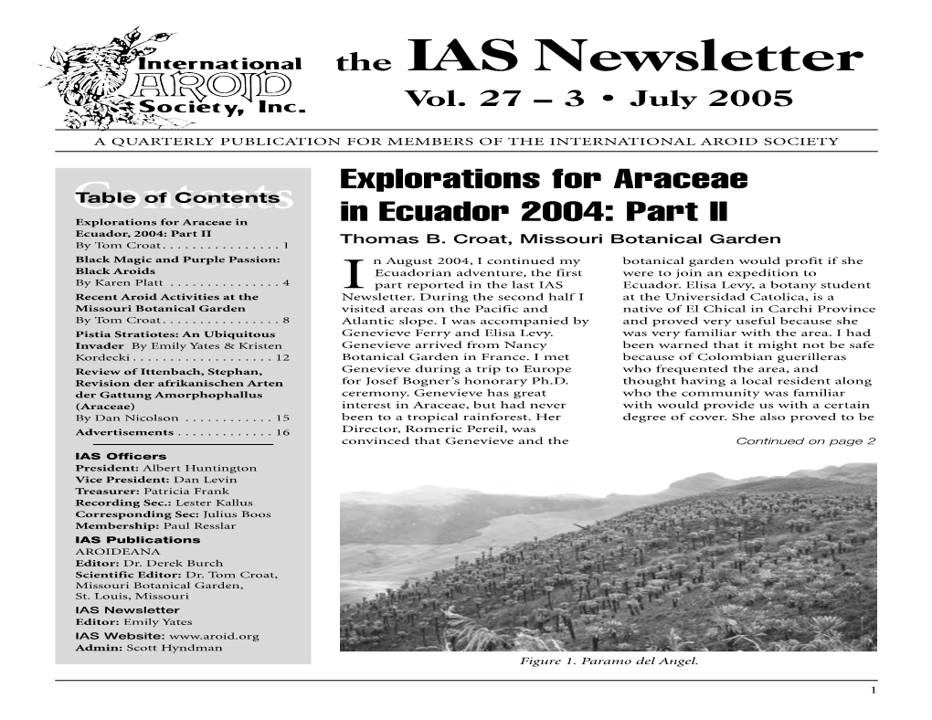 The IAS Newsletter She Has Organized, Conference in 1999