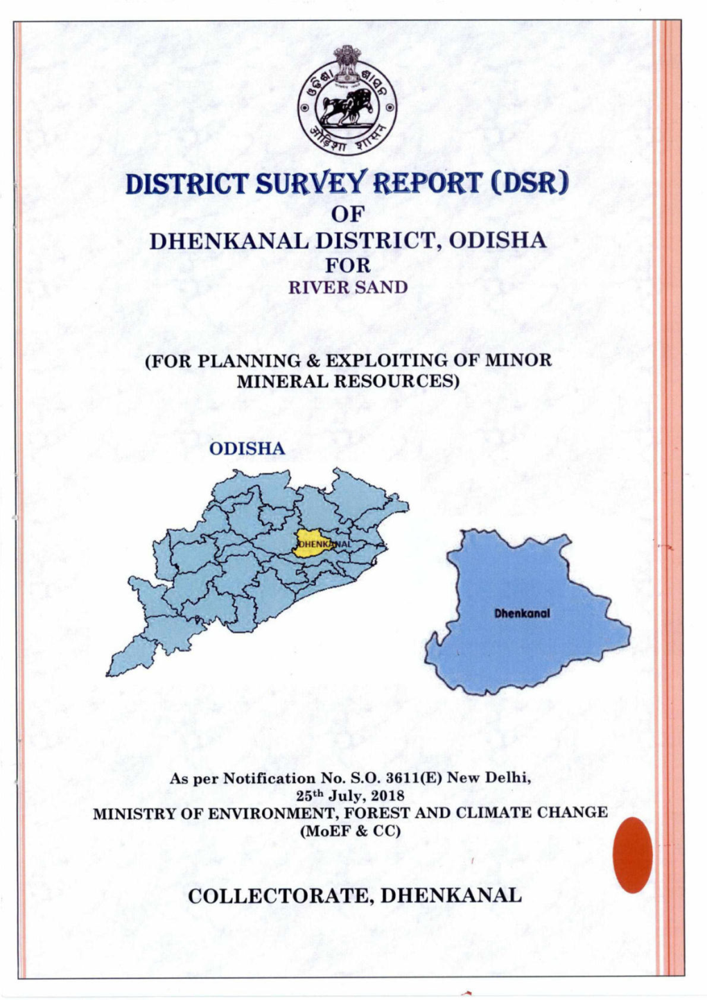 Of Dhenkanal District, Odisha for River Sand