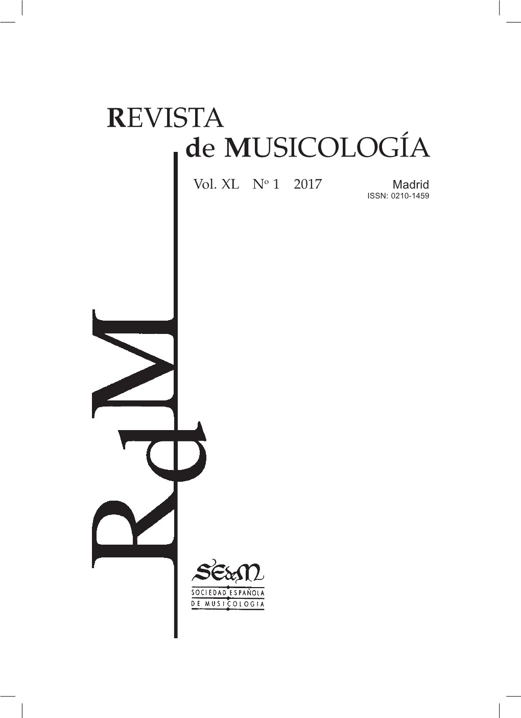 REVISTA De MUSICOLOGÍA