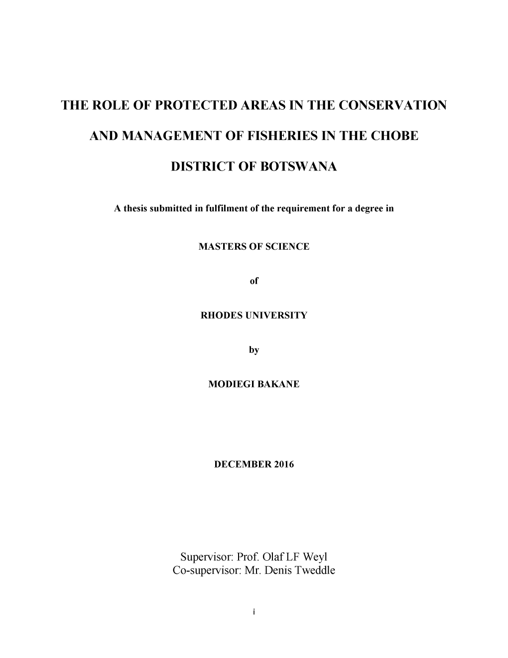 The Role of Protected Areas in the Conservation