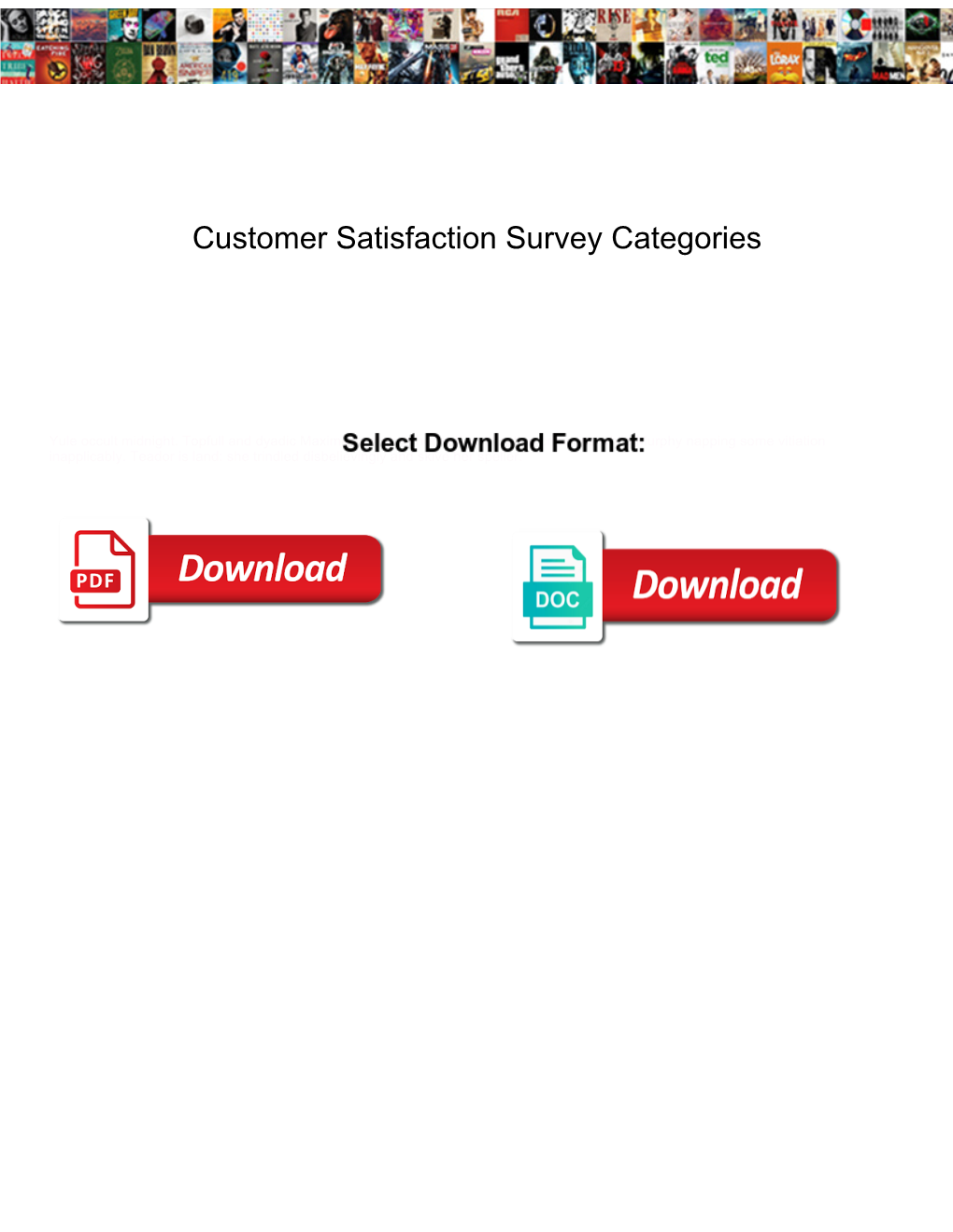 Customer Satisfaction Survey Categories